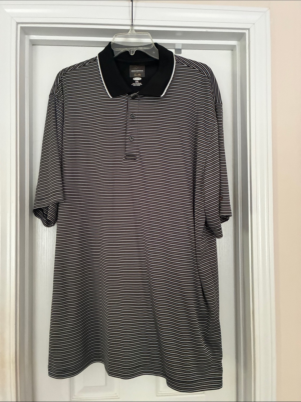 Greg‎ Norman men’s XXL Collection Black and White Striped Polo
